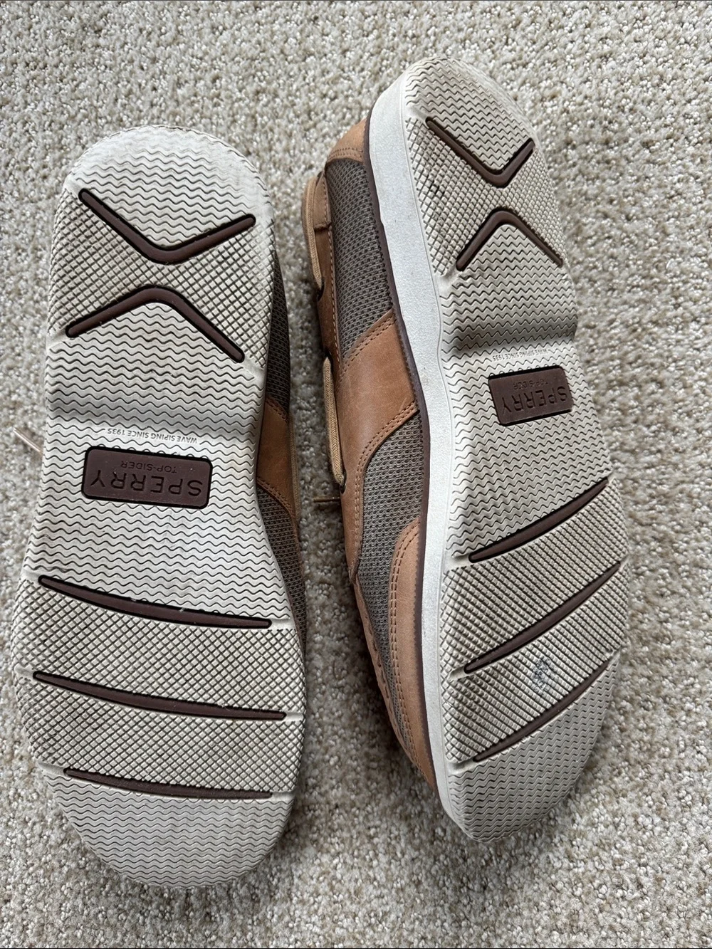 Sperry Men’s Brown Leather and Mesh Boat Shoes